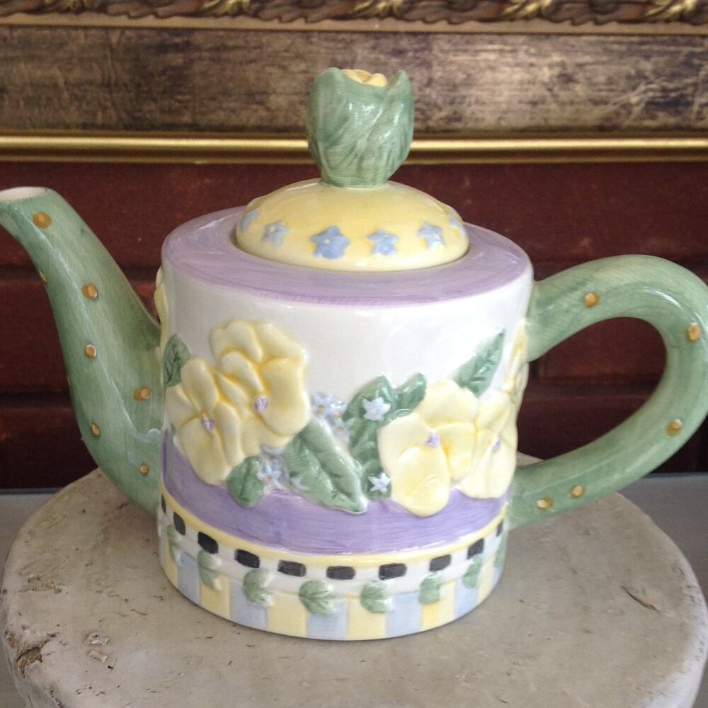 Sakura Debbie Mumm China Teapot Floral Garden